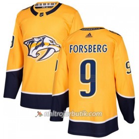 Män Ishockey Nashville Predators Tröja Filip Forsberg 9 Adidas 2017-2018 Guld Authentic